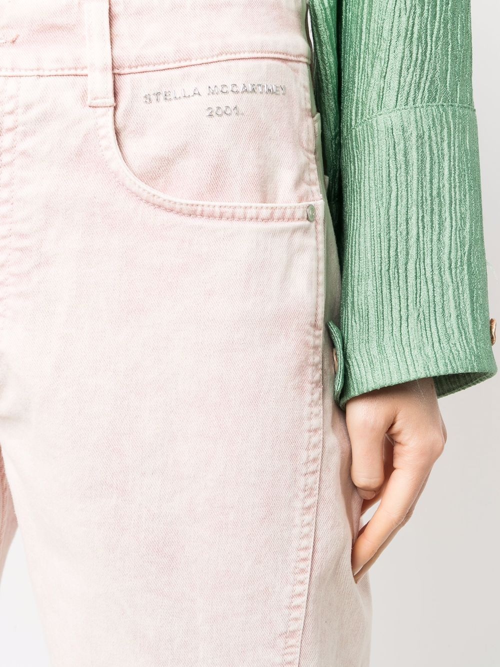 faded cropped jeans - 5