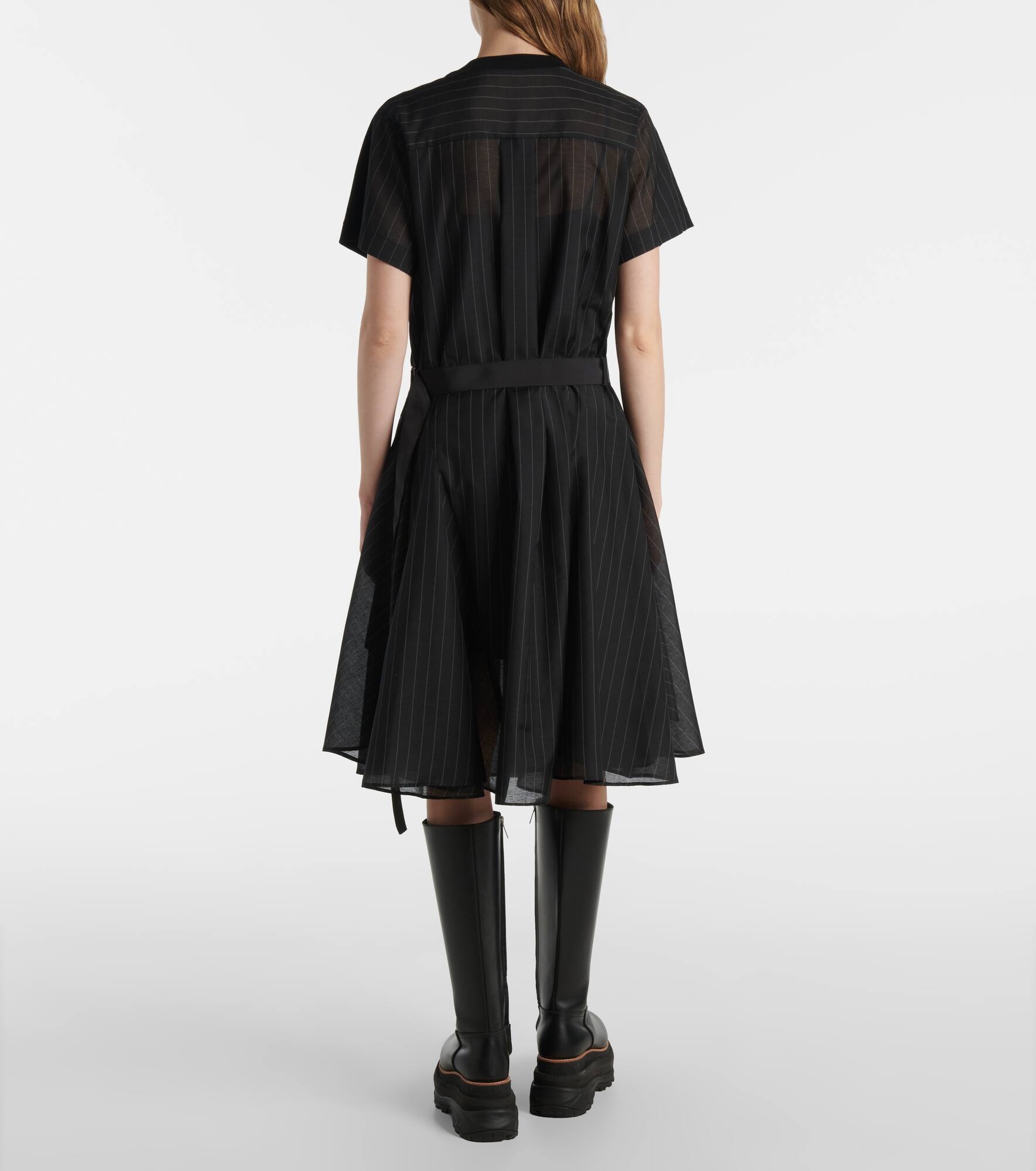 Cotton jersey and organza minidress - 3