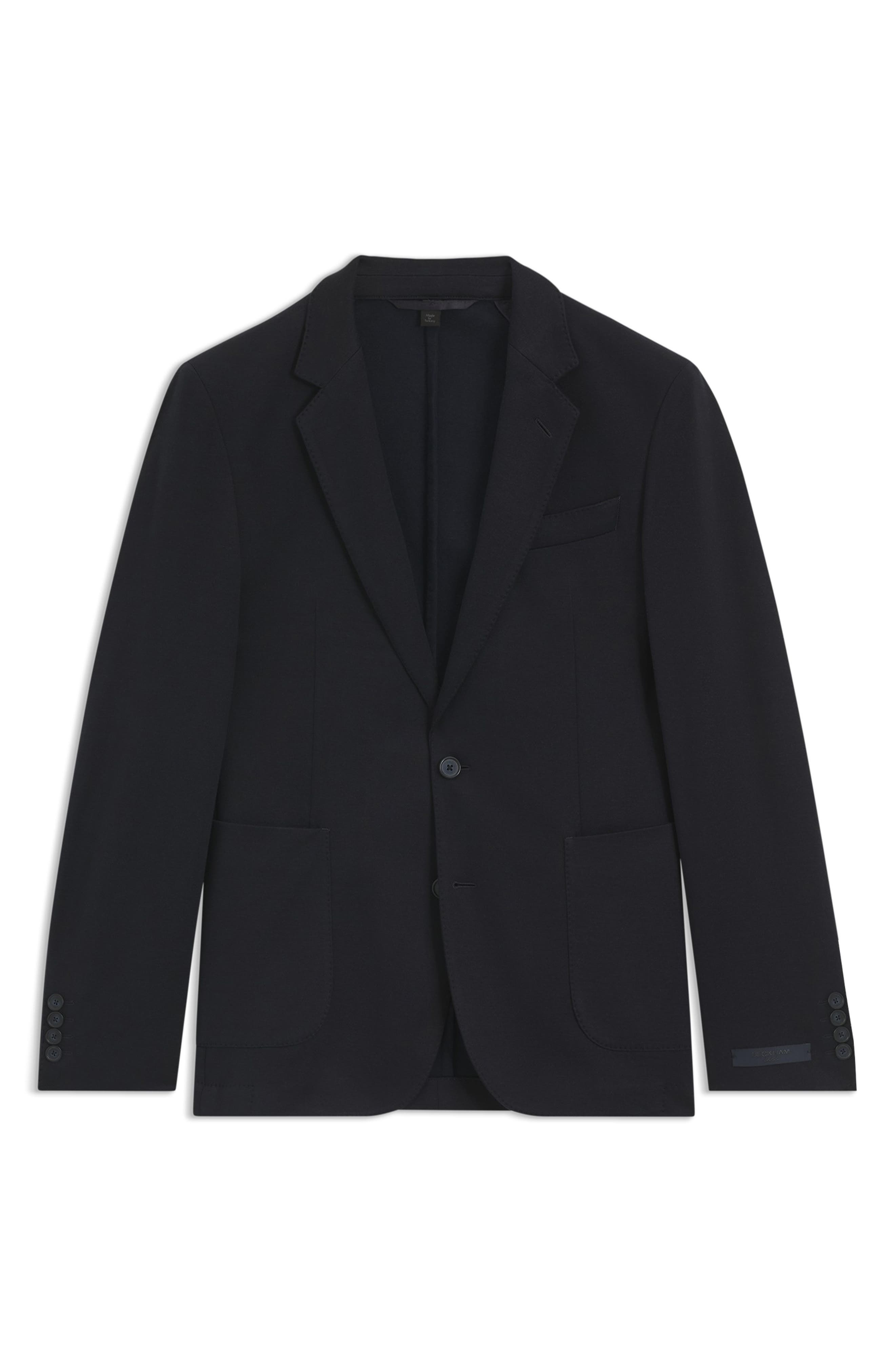 BOSS Navy Cotton & Silk Blend Sport Coat in Dark Blue at Nordstrom - 5