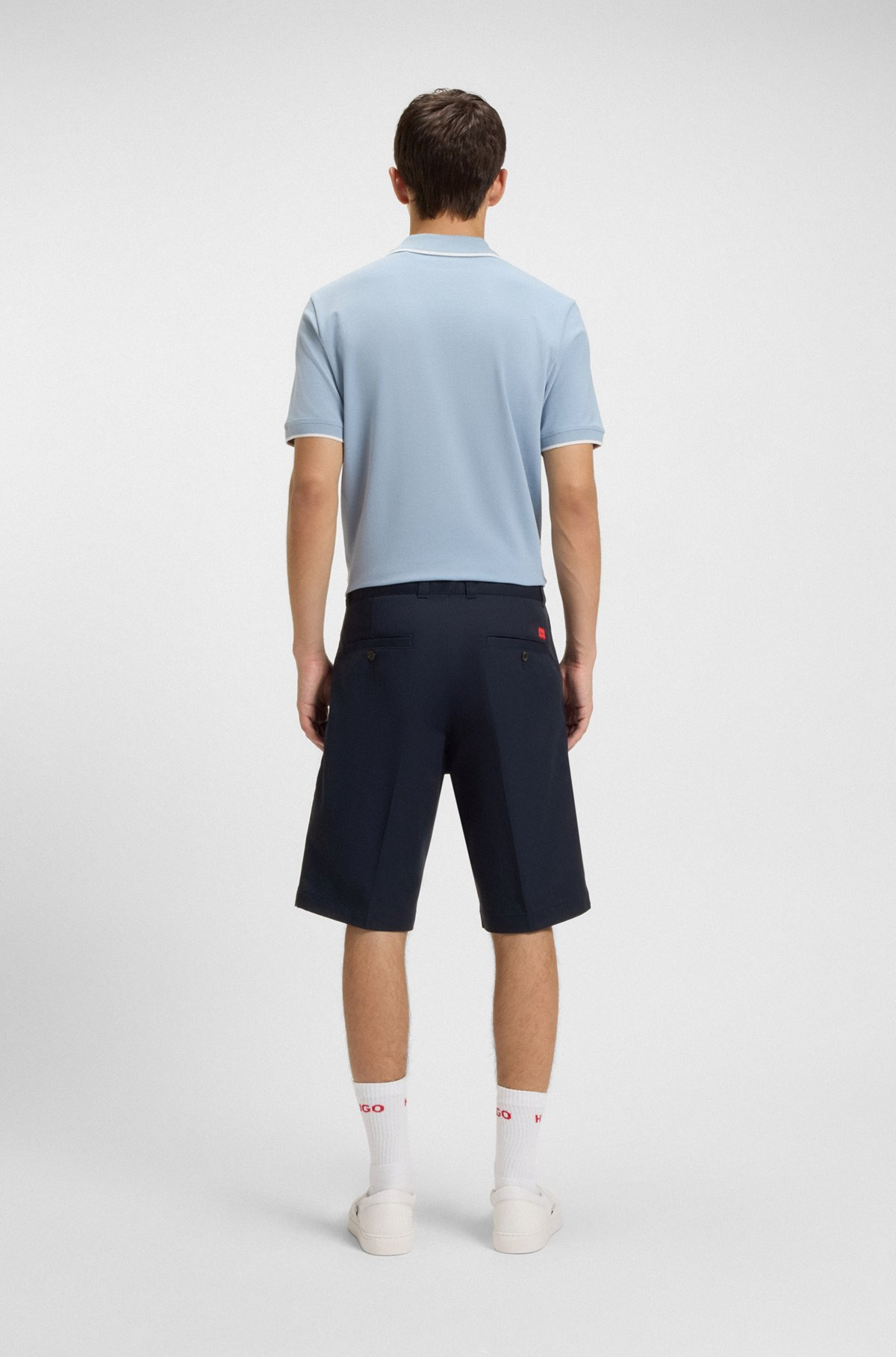 REGULAR-FIT SHORTS WITH SLIM LEG AND BUTTONED POCKETS - 4