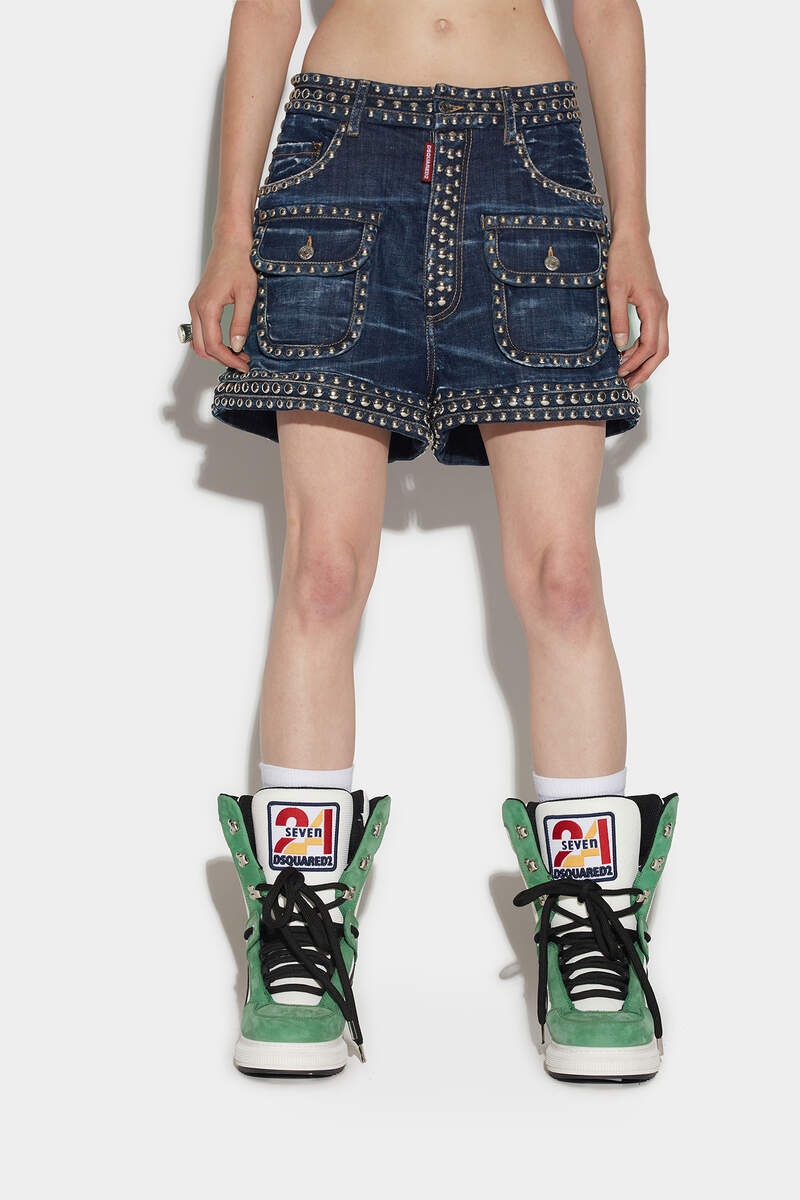 STUDDED BAGGY SHORTS - 3