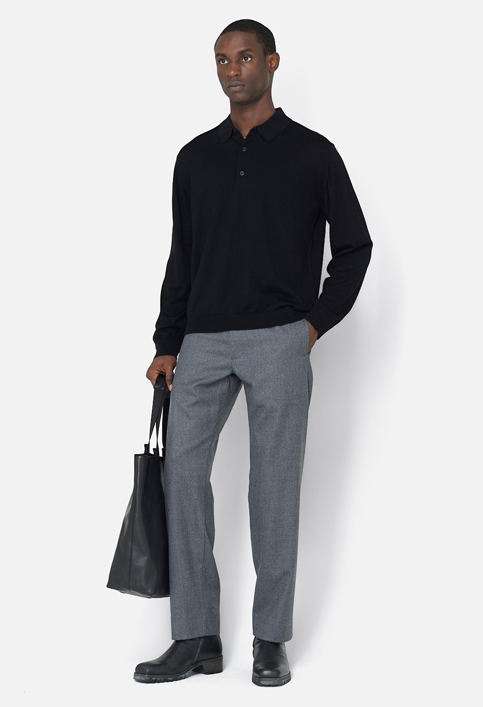 CASHMERE WOOL BLEND POLO - 3