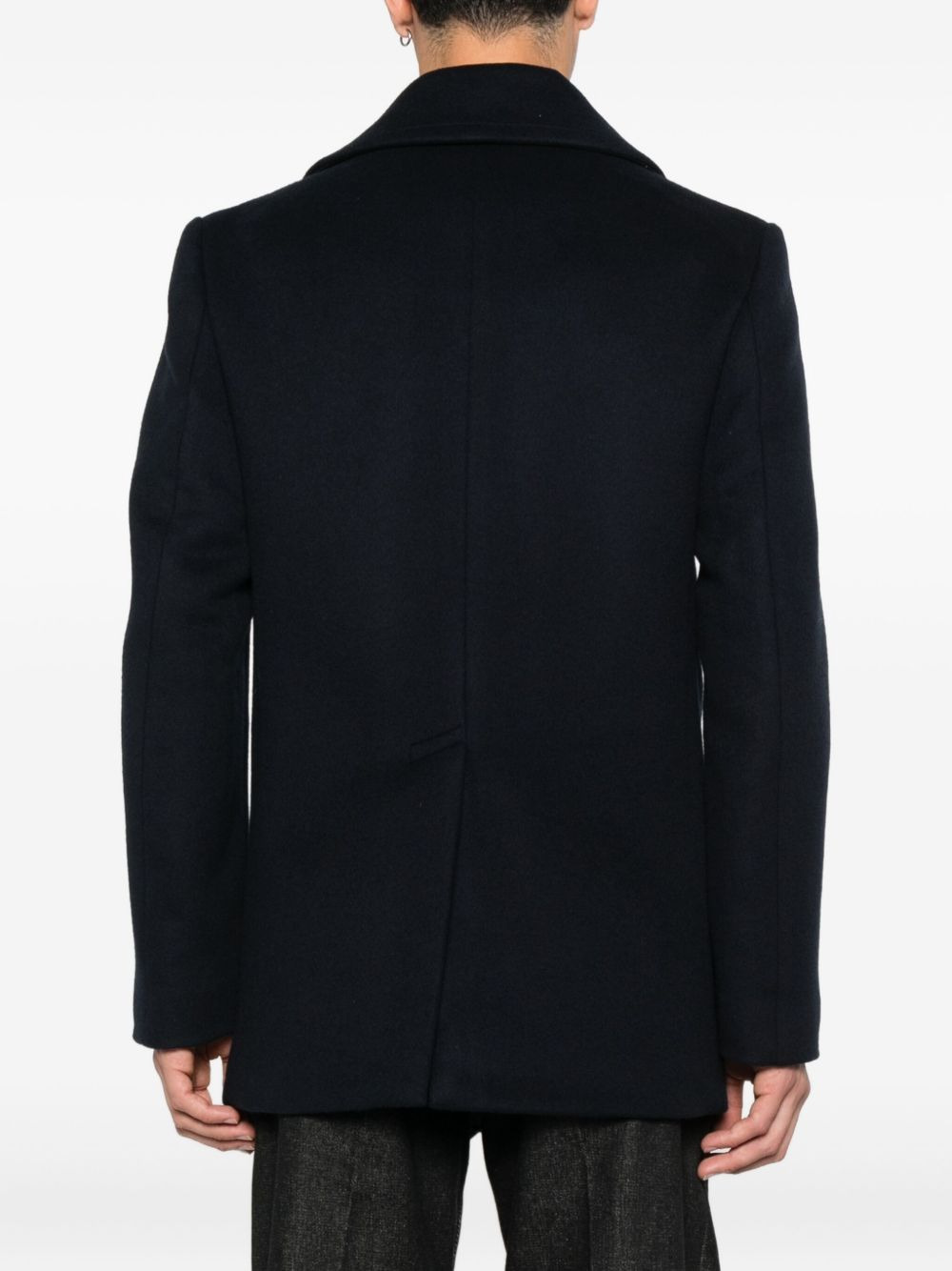 double-breasted gold-button peacoat - 4