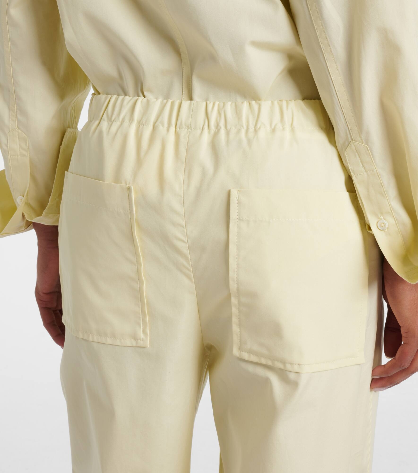 Cotton poplin wide-leg pants - 4