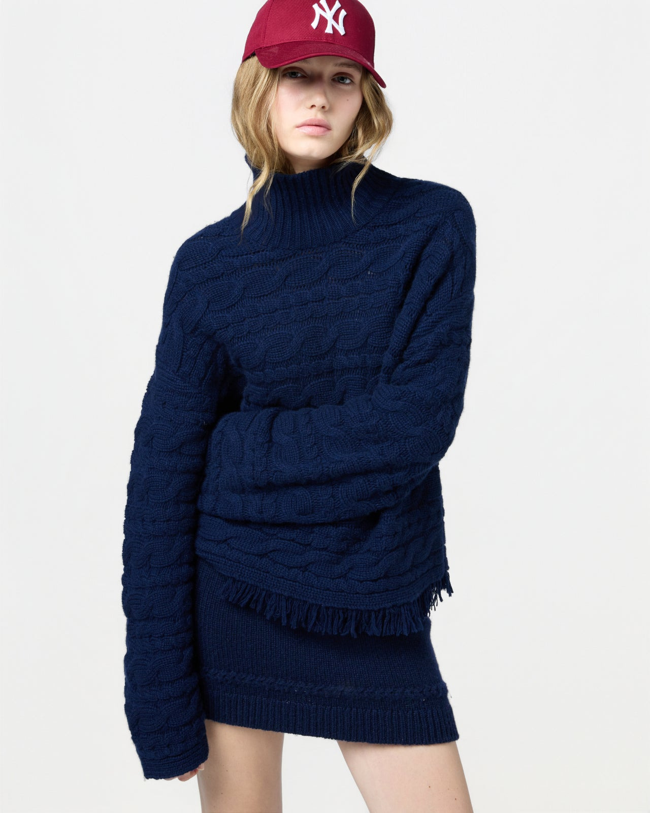Cropped Cable Turtleneck - 4