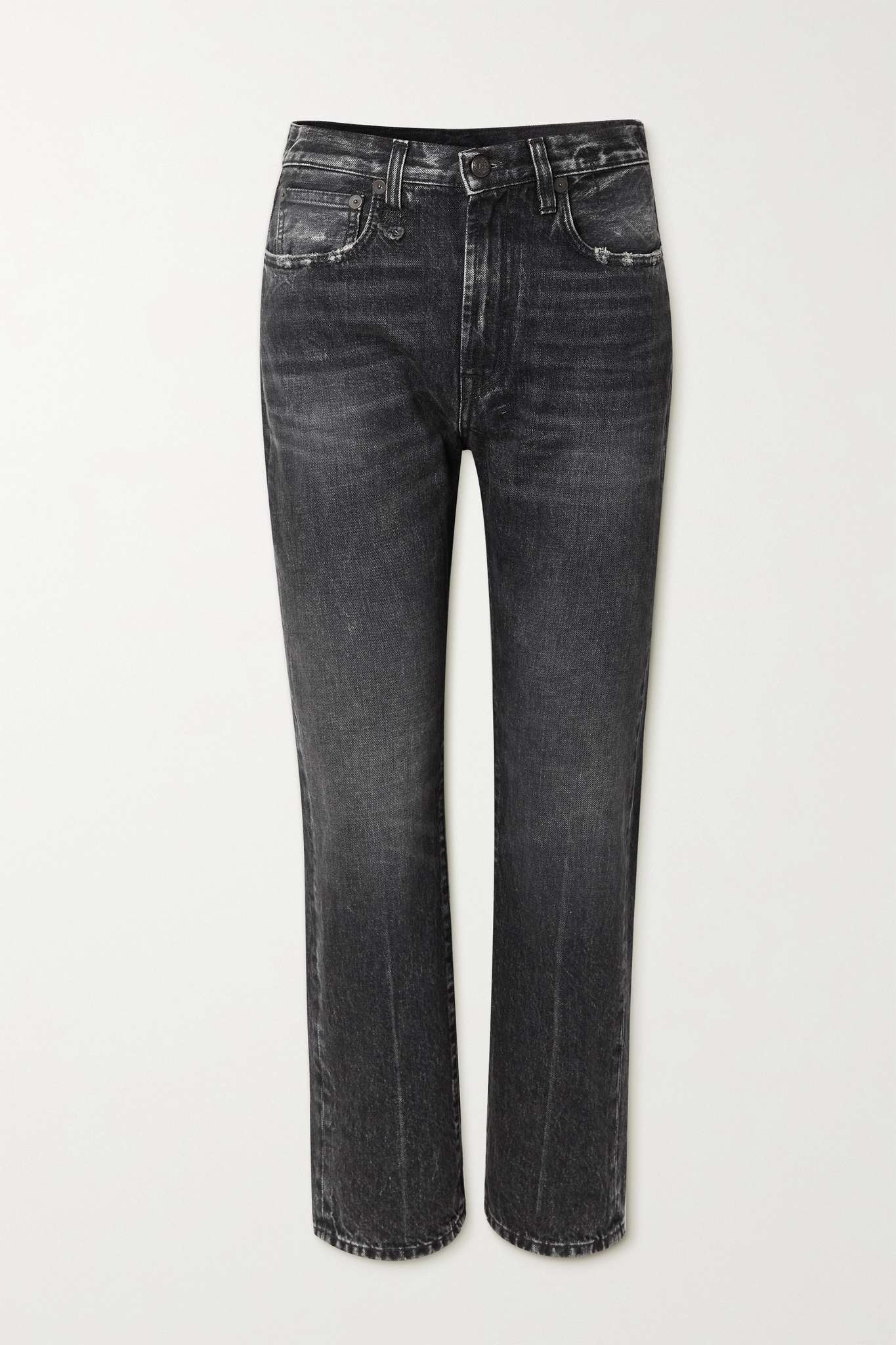 Courtney distressed mid-rise slim-leg jeans - 1