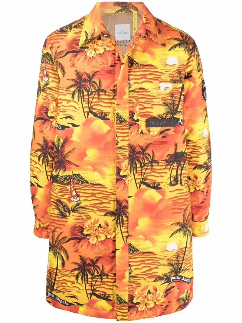 x Moncler tropical-print padded coat 1