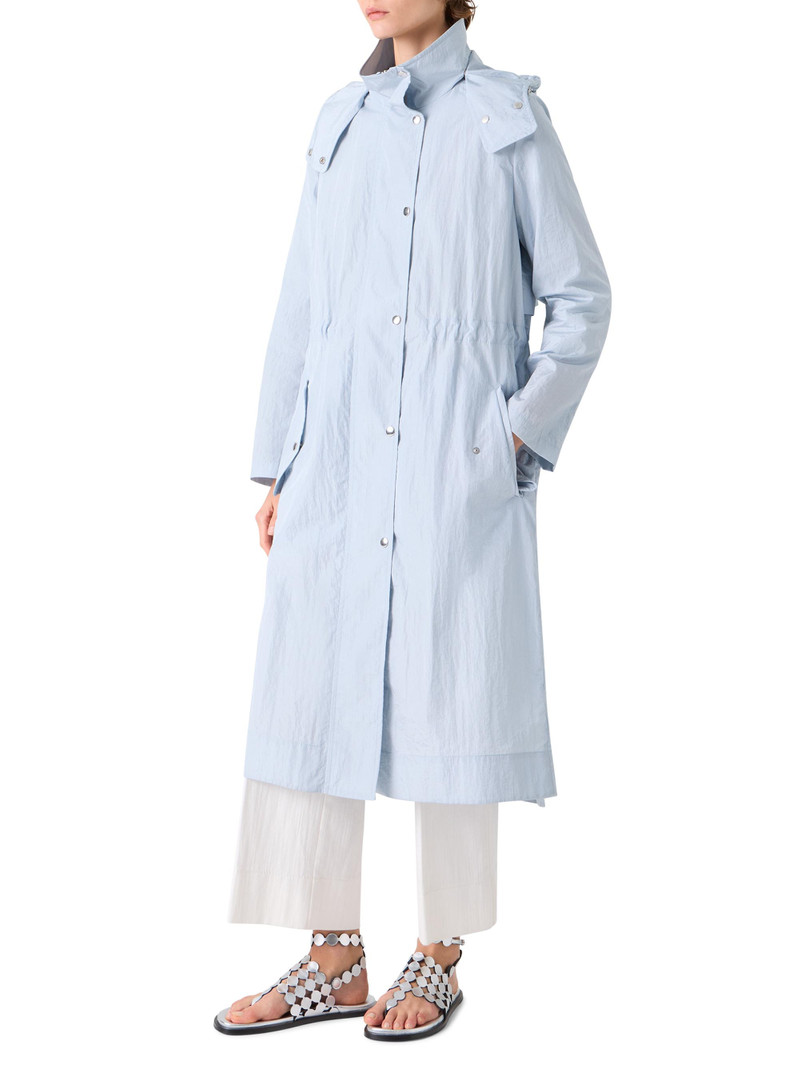 Women's Water Repellent Hooded Parka Coat - Sky Blue 4