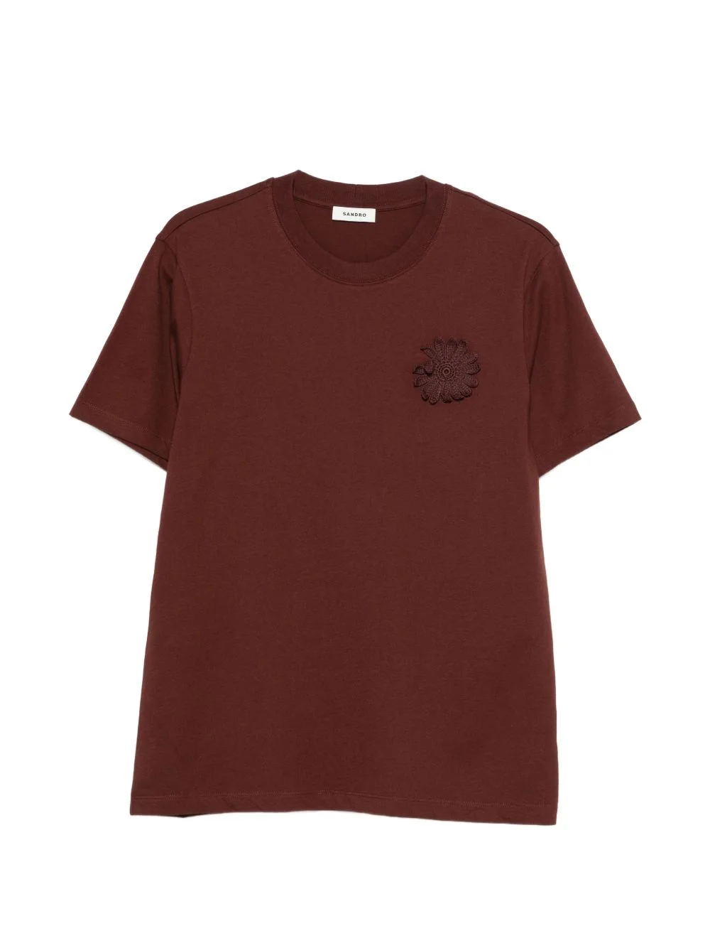 flower-appliqué T-shirt - 1