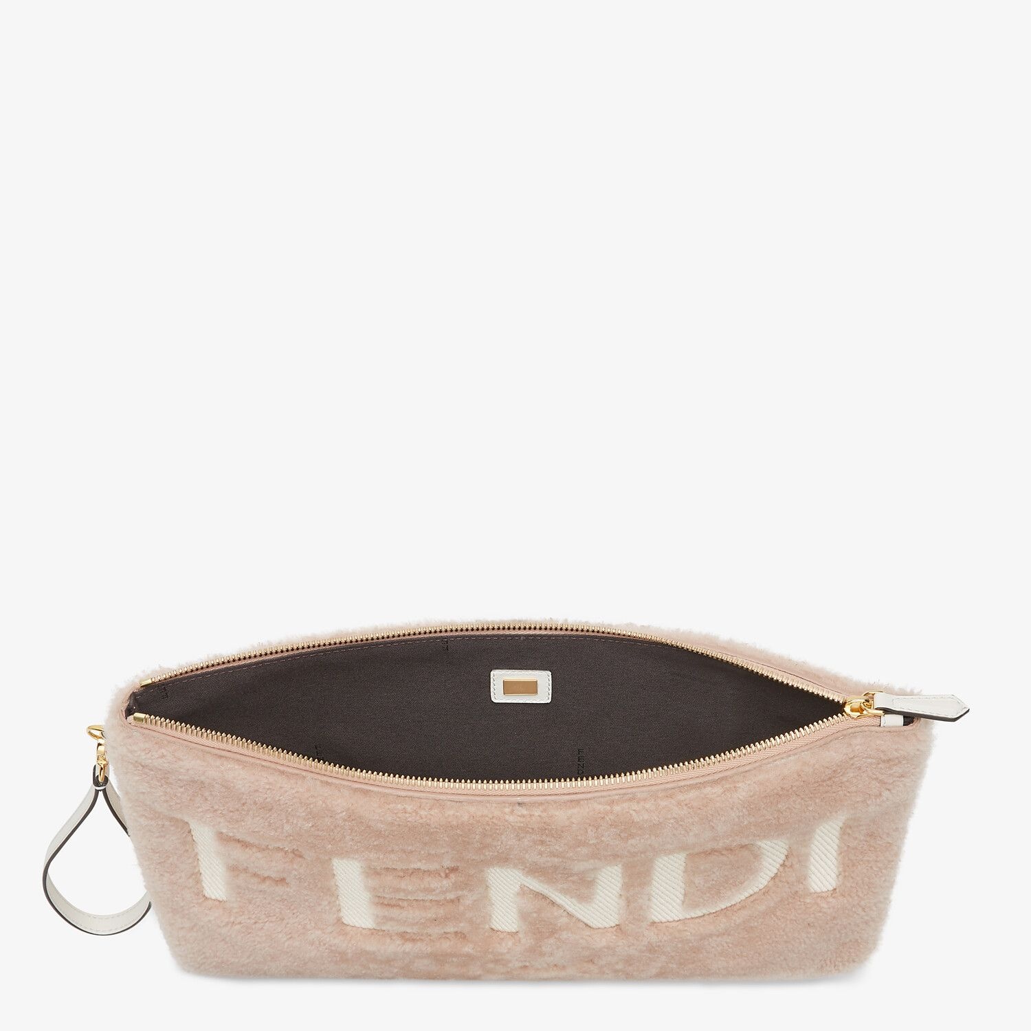 Pink sheepskin pouch 3