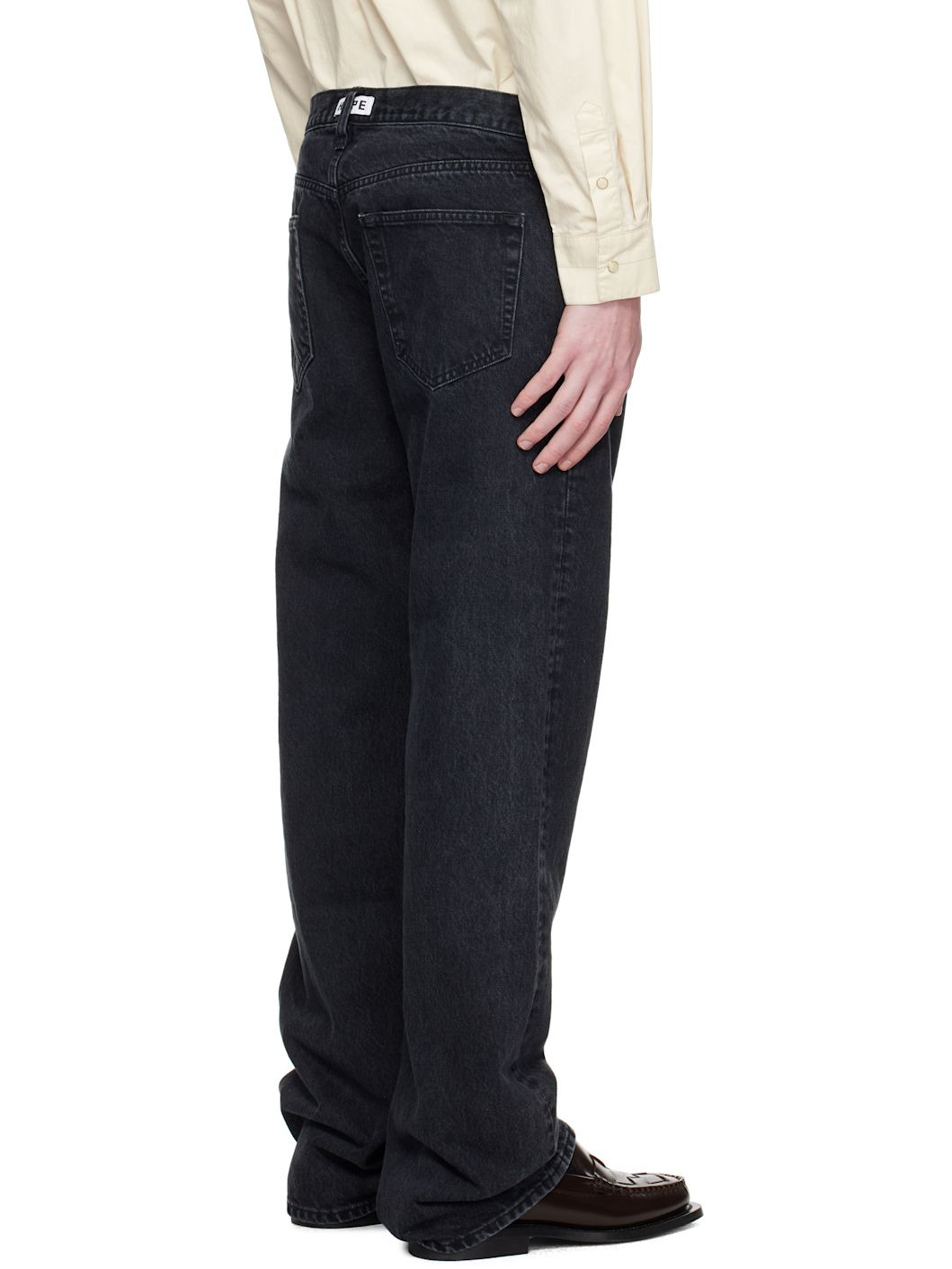 Black Relaxed Bootcut Jeans - 3