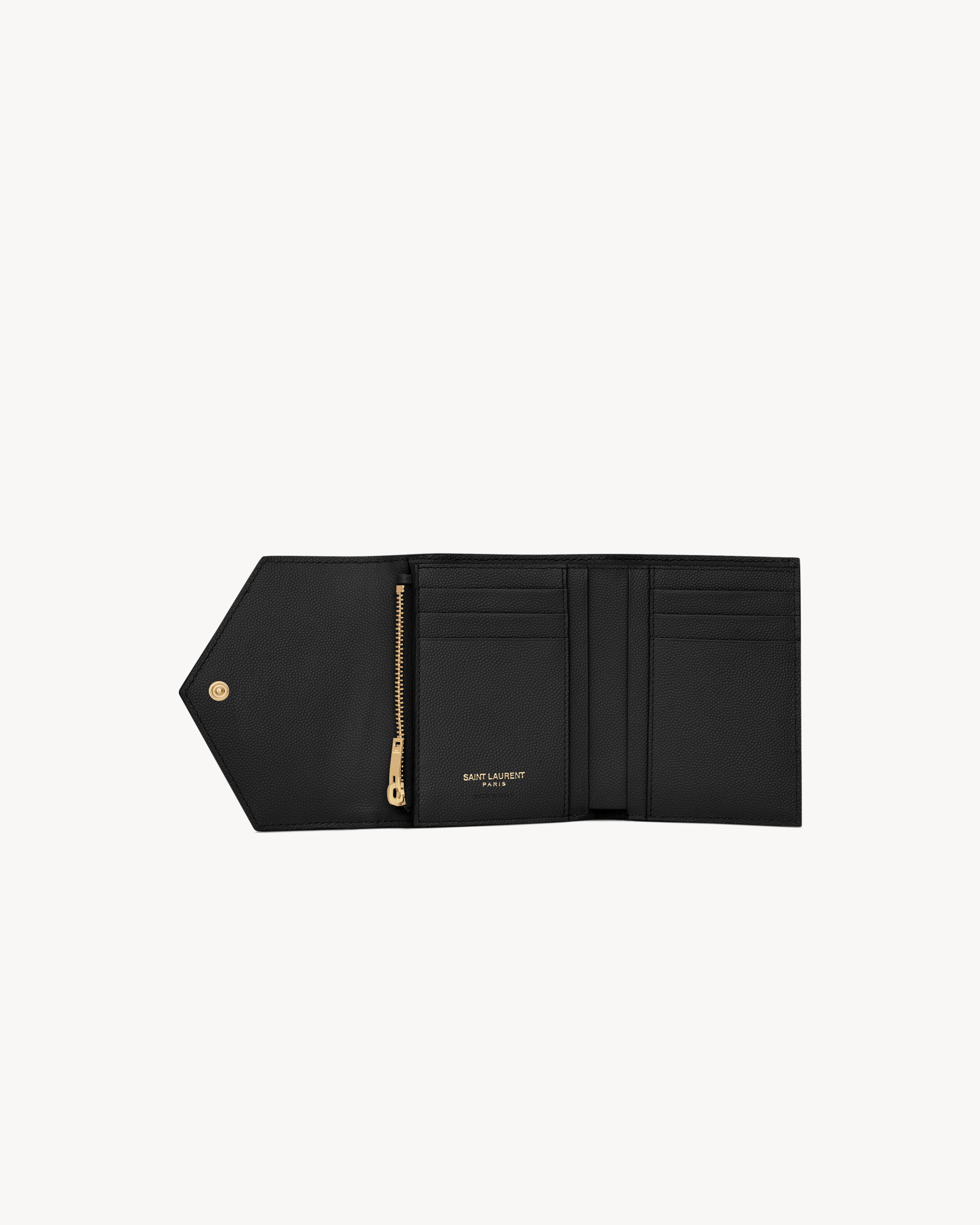 CASSANDRE MATELASSÉ COMPACT TRI FOLD WALLET IN GRAIN DE POUDRE LEATHER - 4