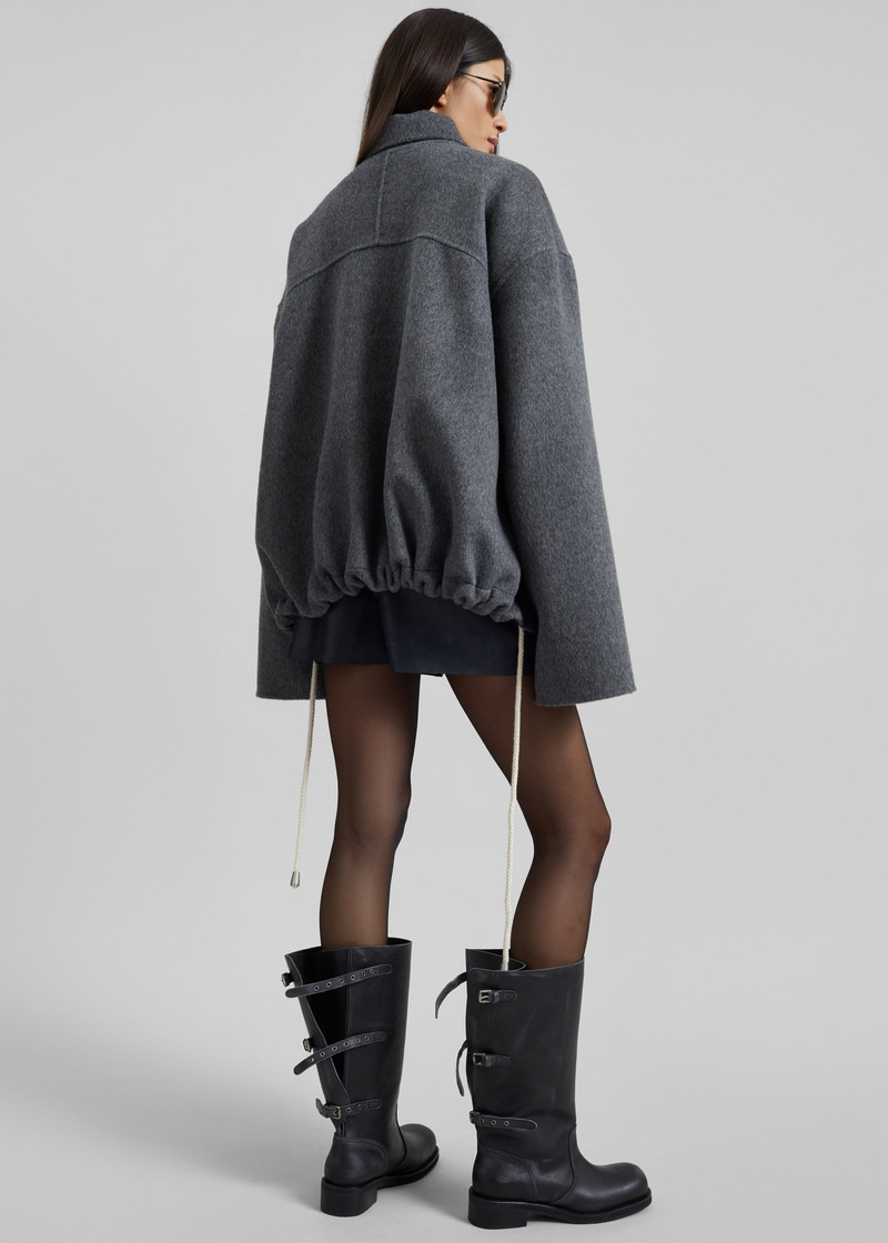 Lemvig Wool Drawstring Jacket - Grey 3