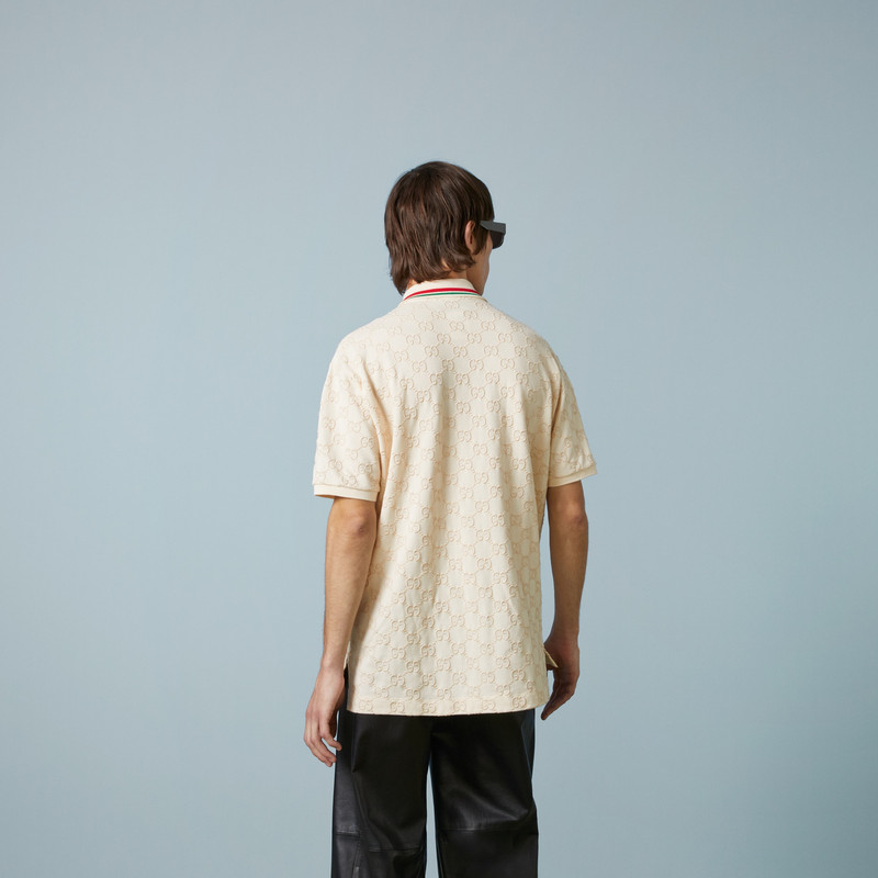 Cotton piquet polo with GG 8