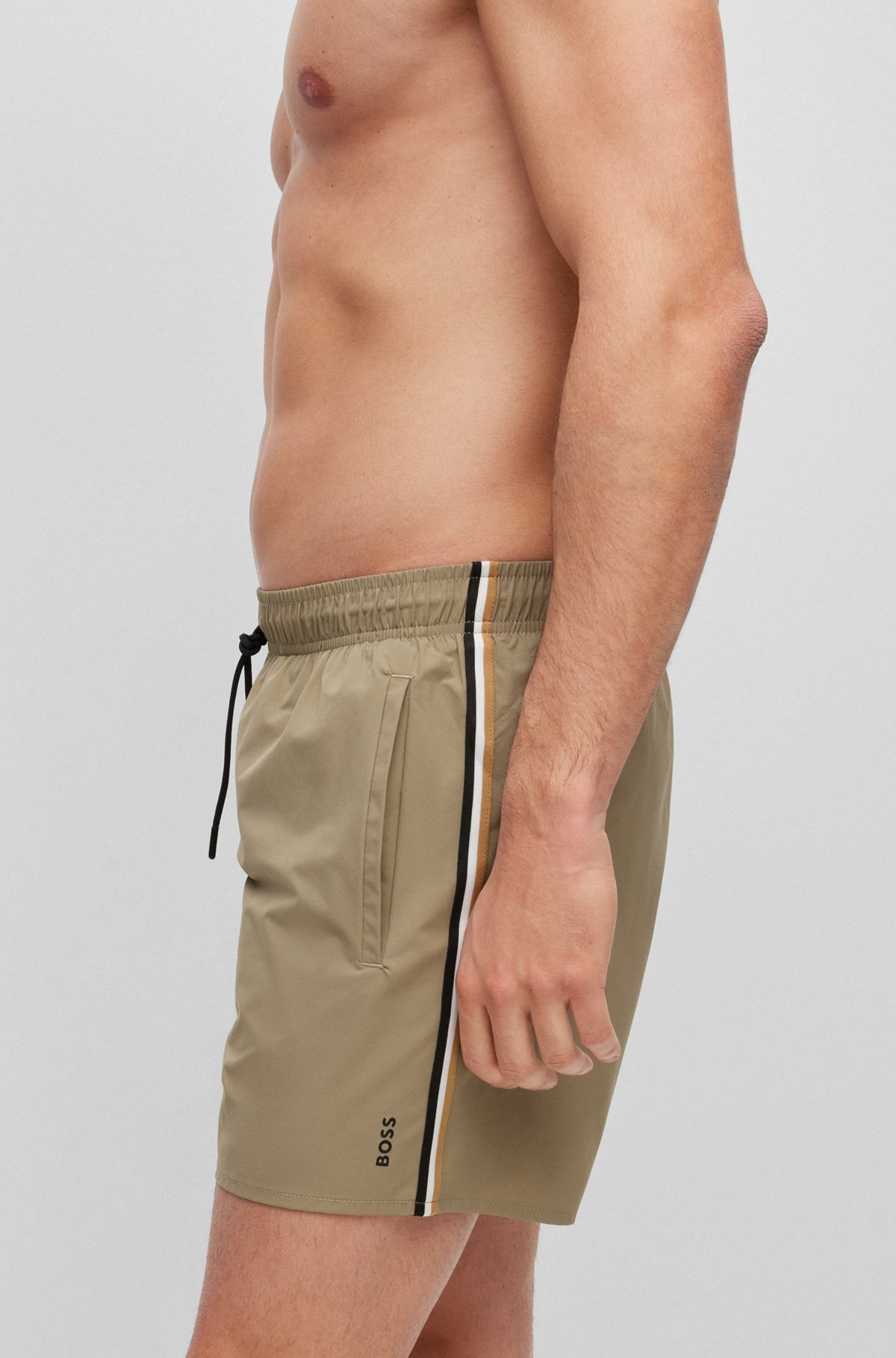 SWIM SHORTS WITH SIGNATURE STRIPE AND LOGO - 3