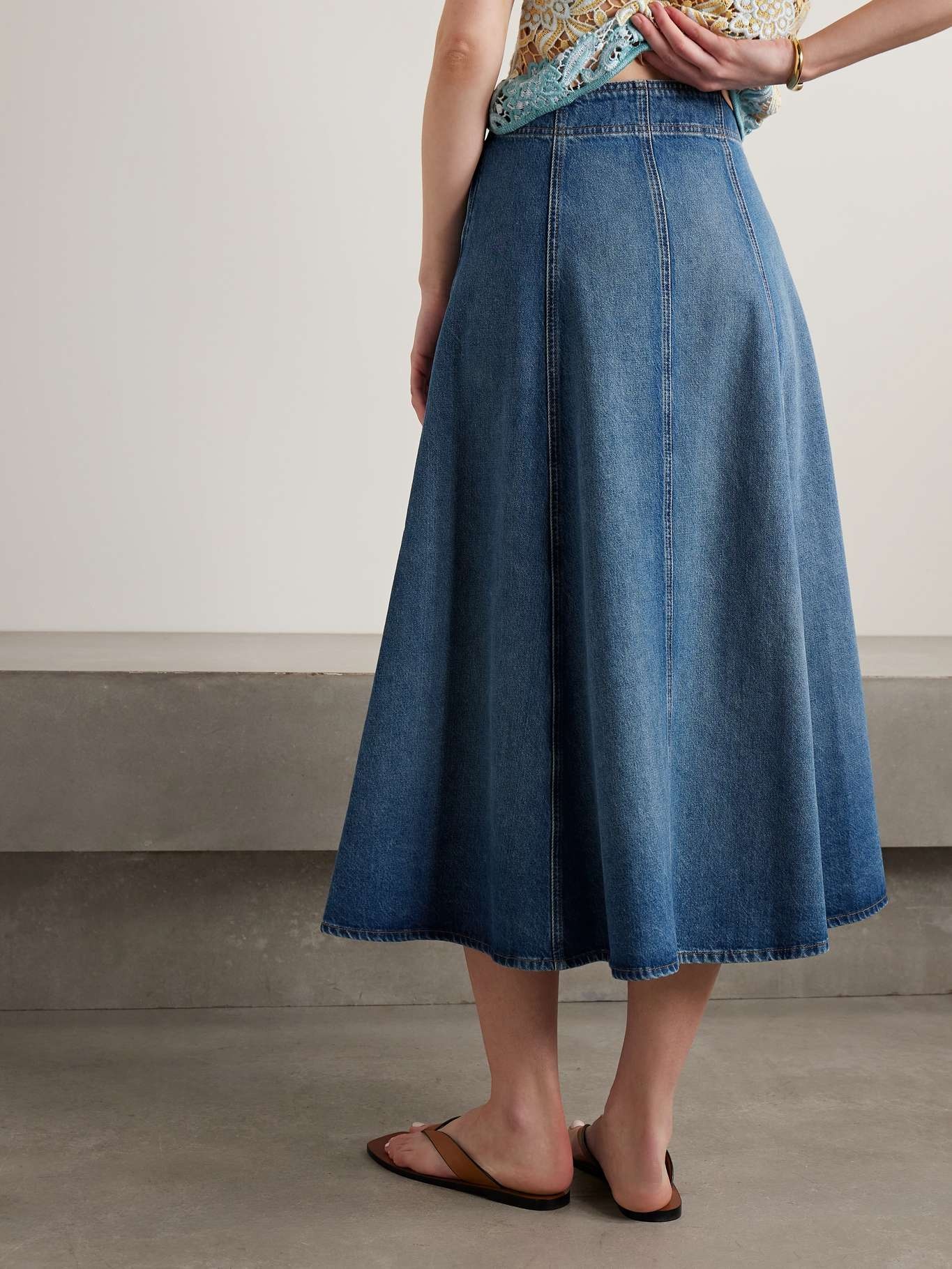 The Uma denim midi skirt Blue - 3