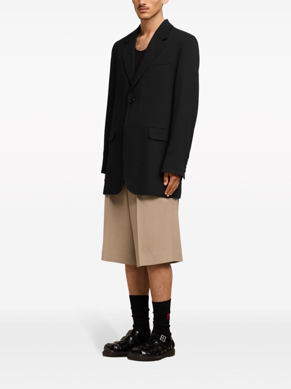 single-breasted virgin wool blazer - 3