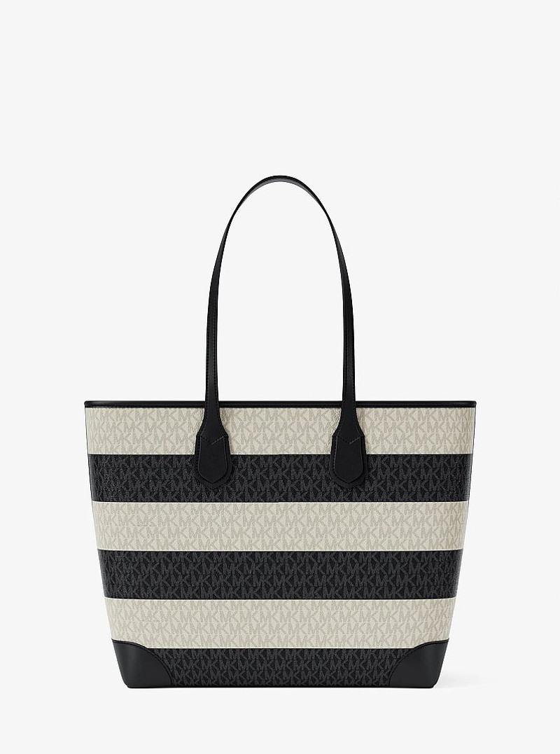 Eva Large Striped Signature Logo Tote Bag 5