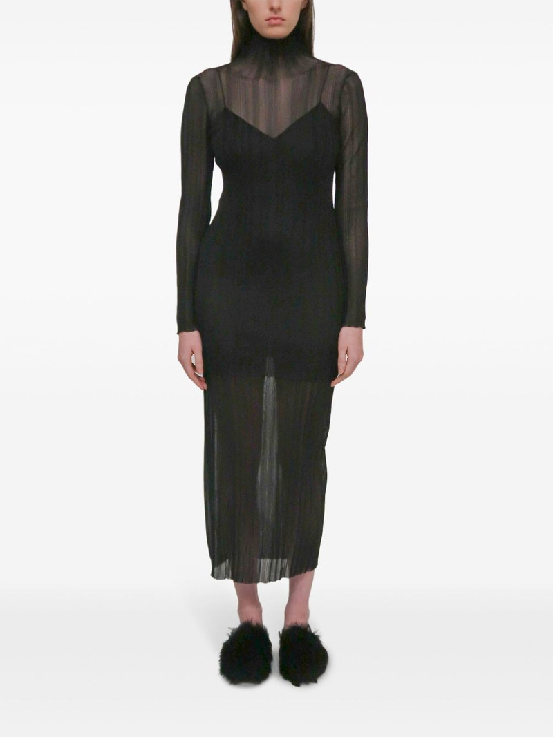 ROSETTA GETTY sheer plissé dress outlook