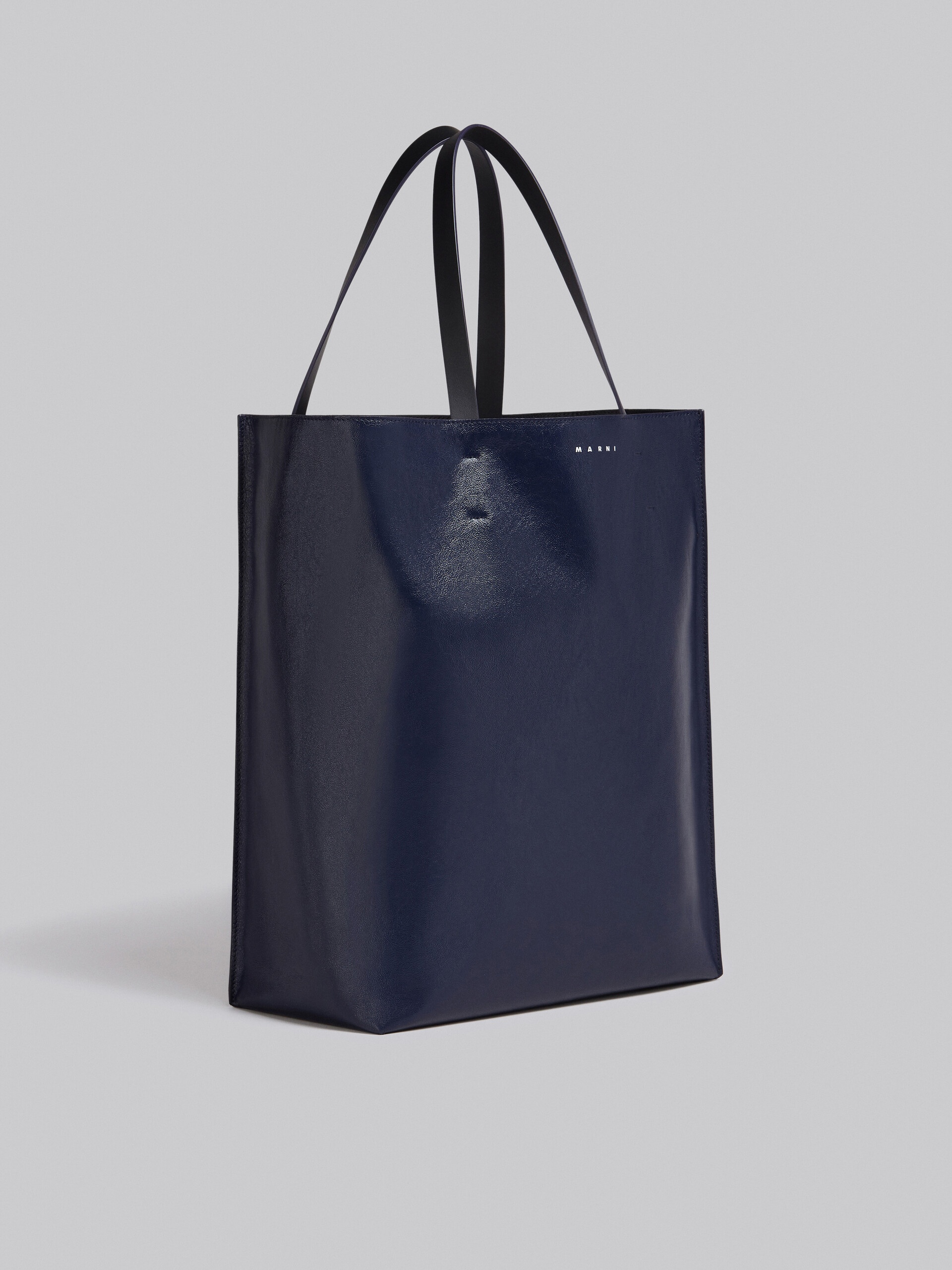 MUSEO SOFT LARGE BAG IN BLACK AND BLUE LEATHER - 6