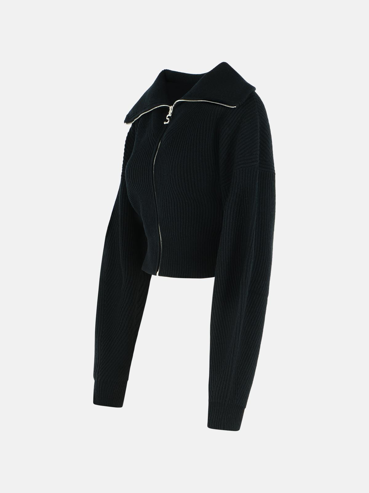 'CALIPSO' BLACK CASHMERE BLEND CARDIGAN - 2