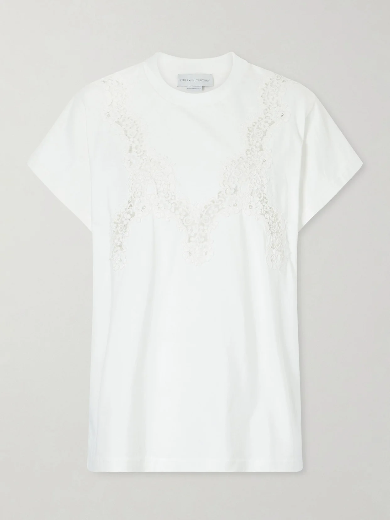 Lace-trimmed Cotton-jersey T-shirt - 1