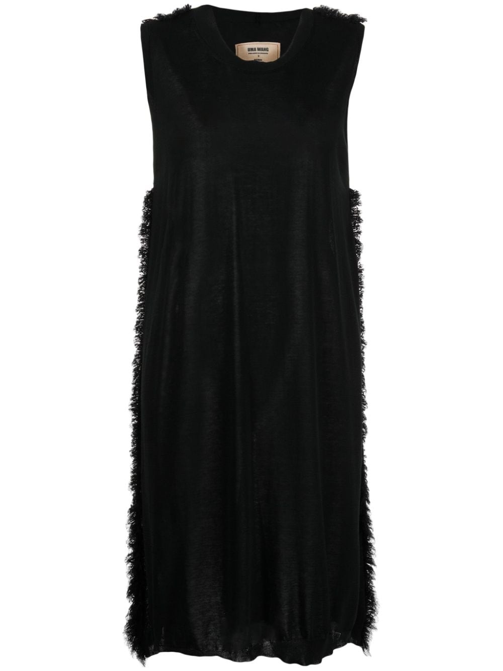 frayed sleeveless minidress - 1