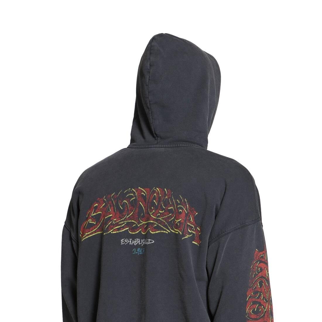 Offshore Zip-up Hoodie Medium Fit in Black Faded - 5