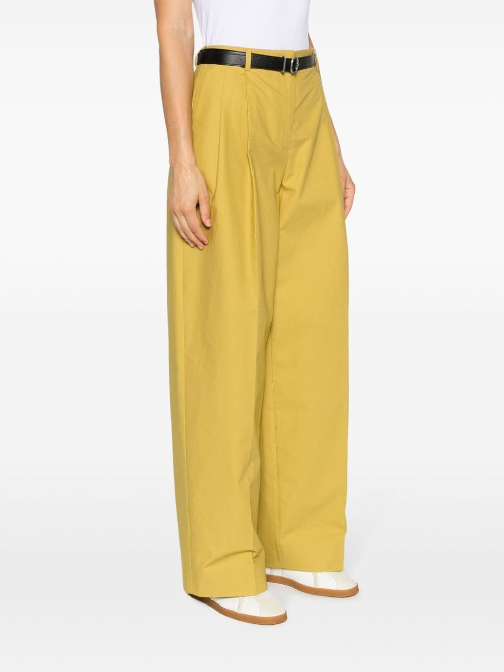 cotton straight-leg tailored trousers - 3