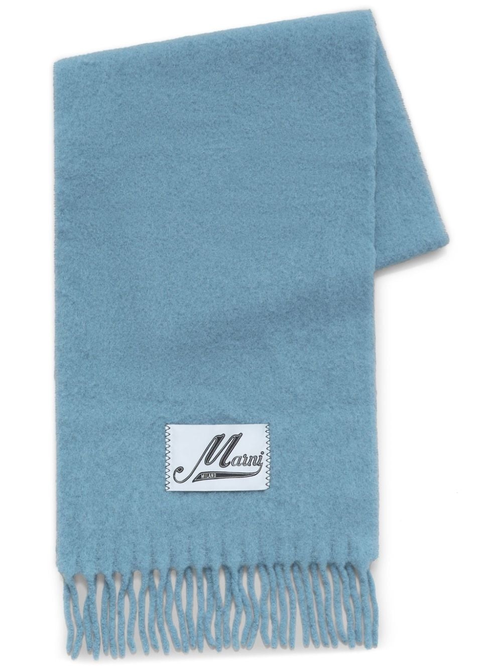 logo-patch alpaca wool-blend scarf - 1