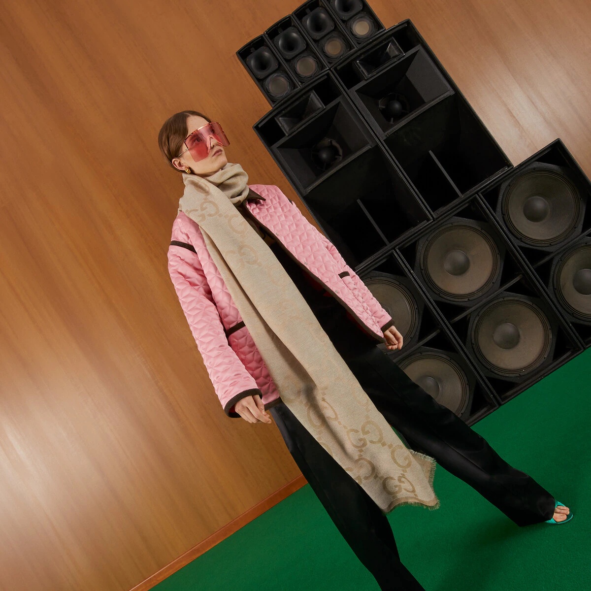 GG wool jacquard scarf - 4