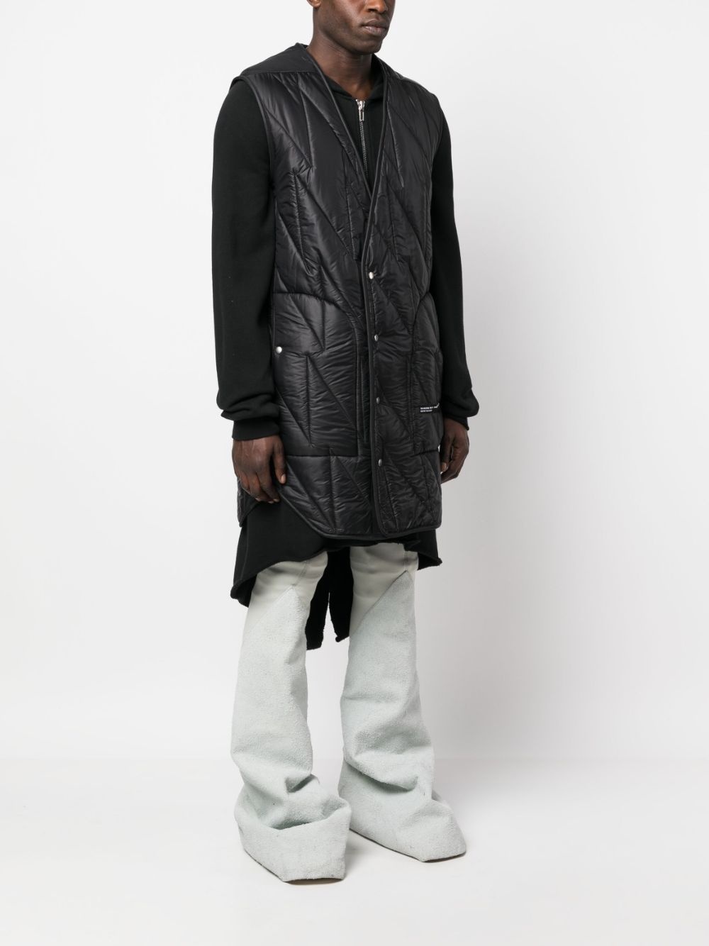 quilted mid-length gilet - 3