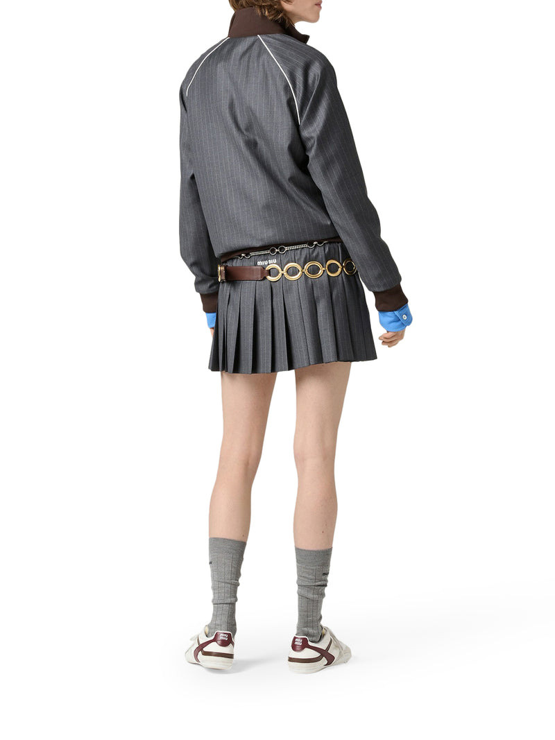 Miu Miu Women Pinstriped Pleated Miniskirt - 4