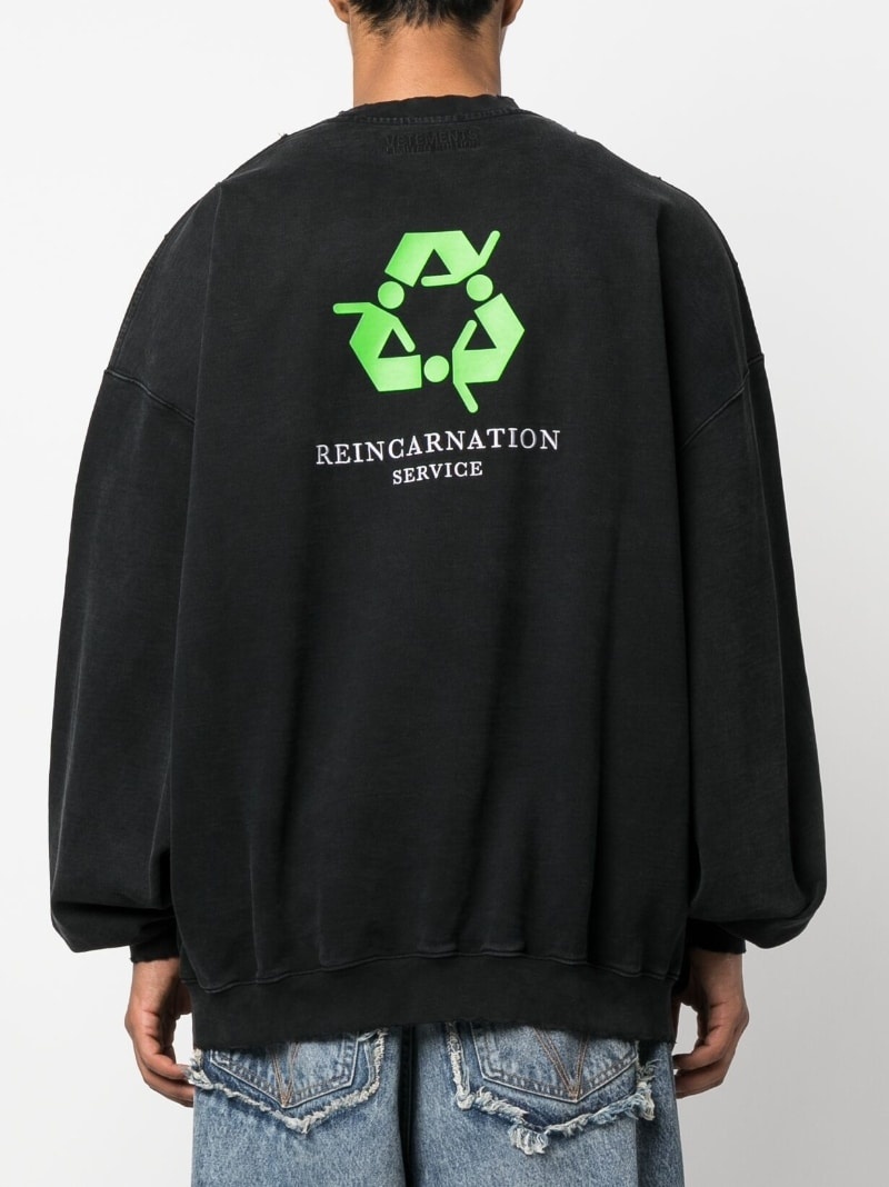 text-print crew-neck sweatshirt - 4