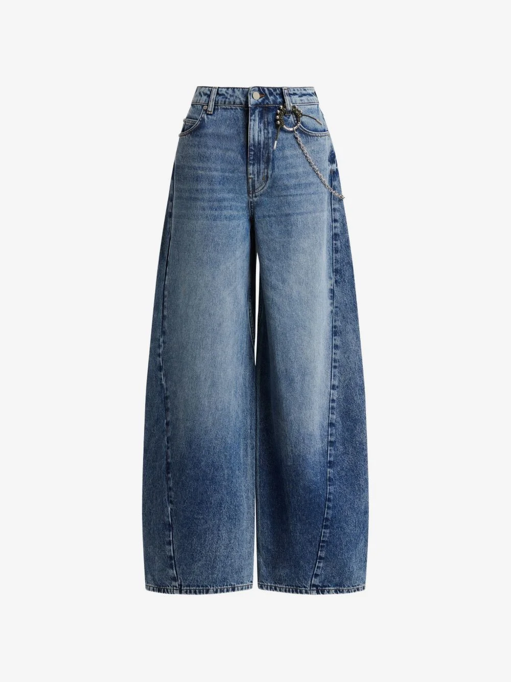 twisted-seam barrel-leg jeans - 1