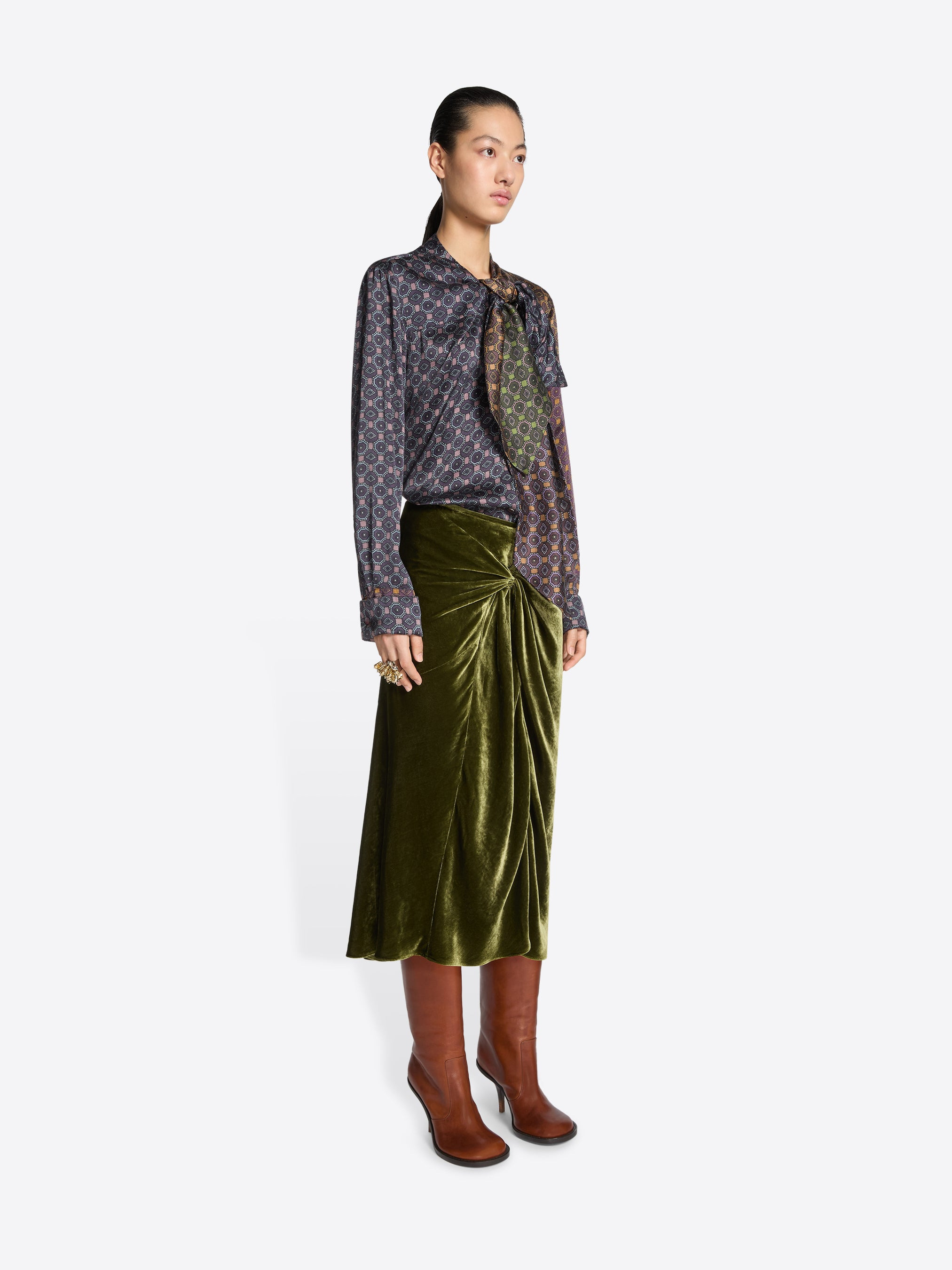 MIDI DRAPED SKIRT - 3
