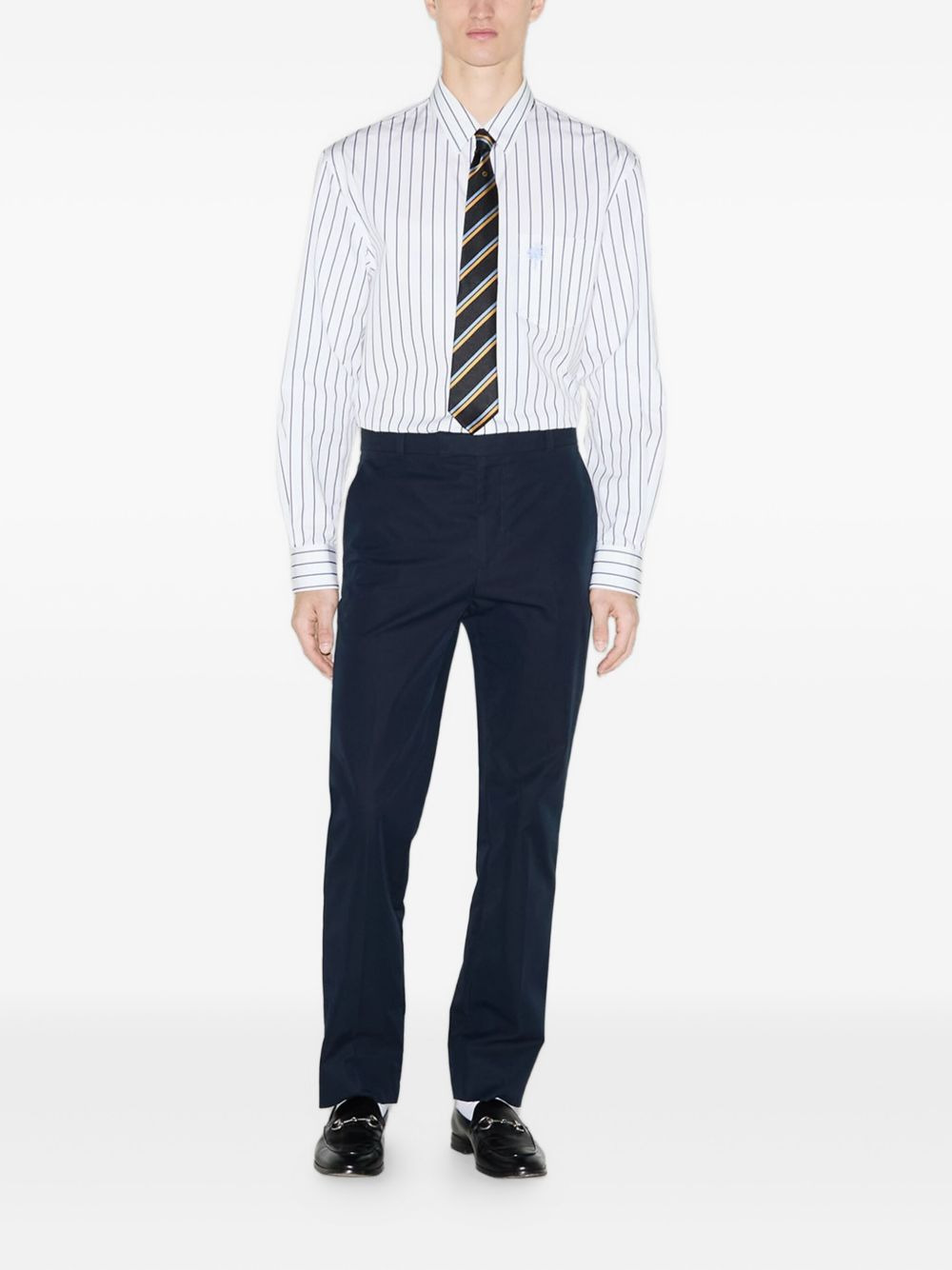 embossed-logo twill trousers - 2