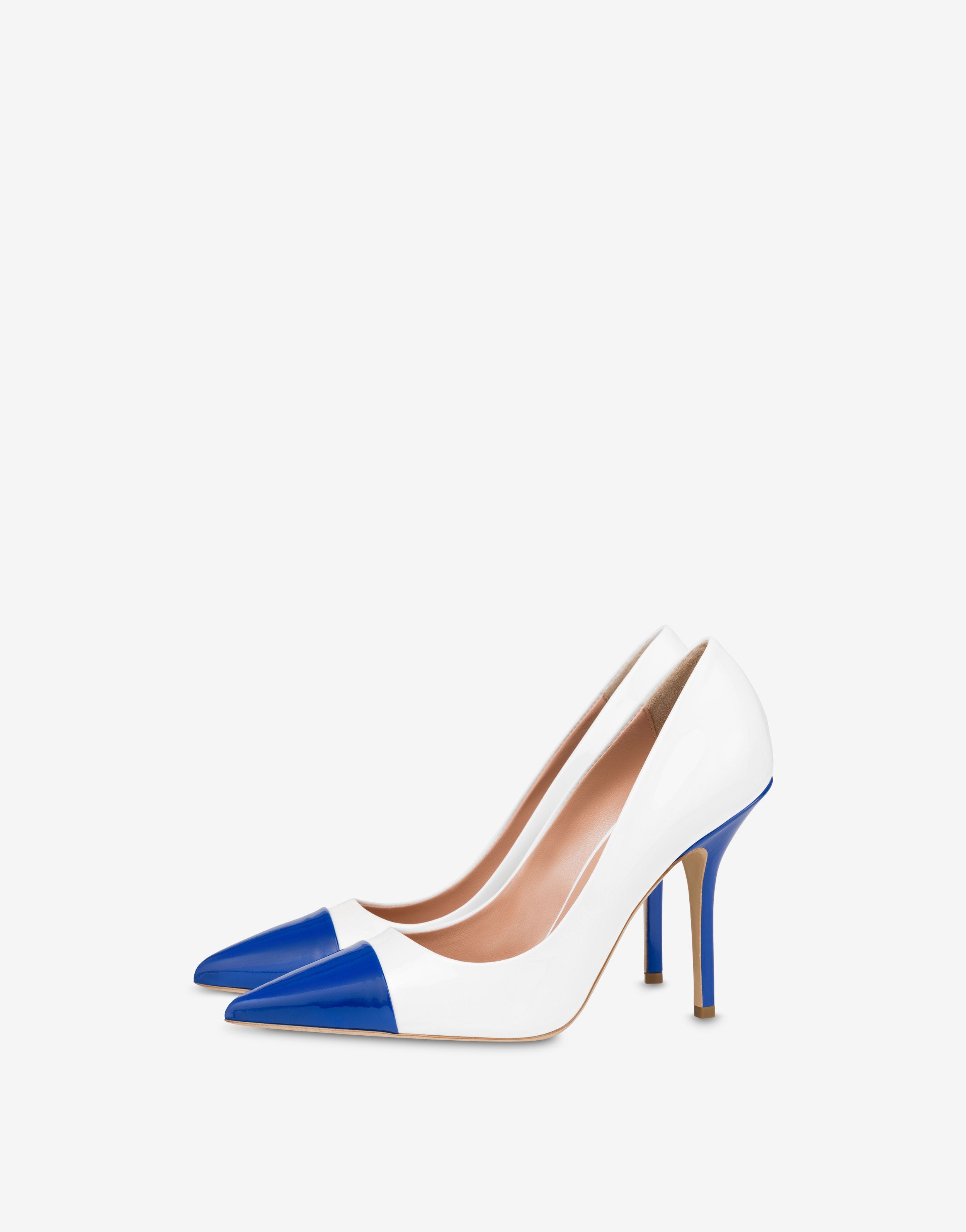 CONTRASTING DETAILS PATENT LEATHER PUMPS - 1