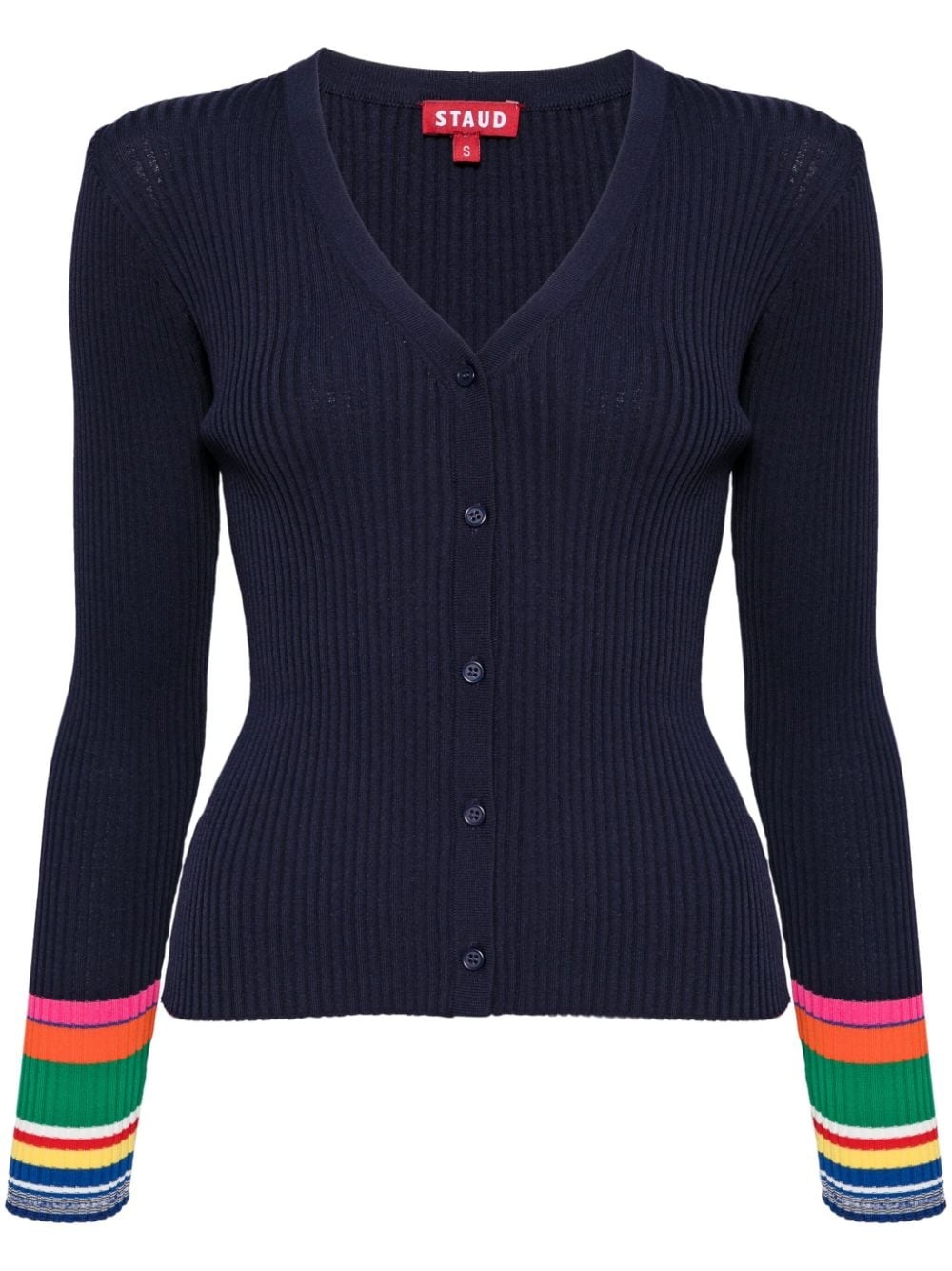 stripe-pattern cardigan - 1