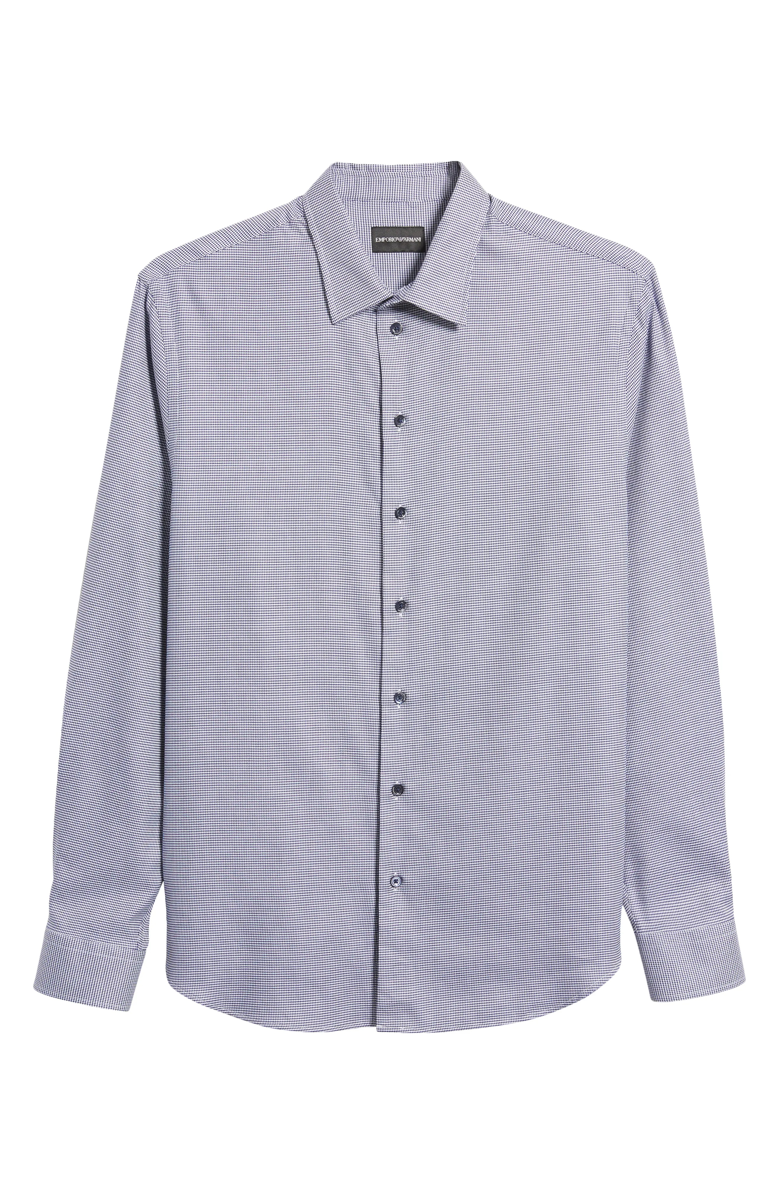 Micro Check Cotton Button-Up Shirt - 6