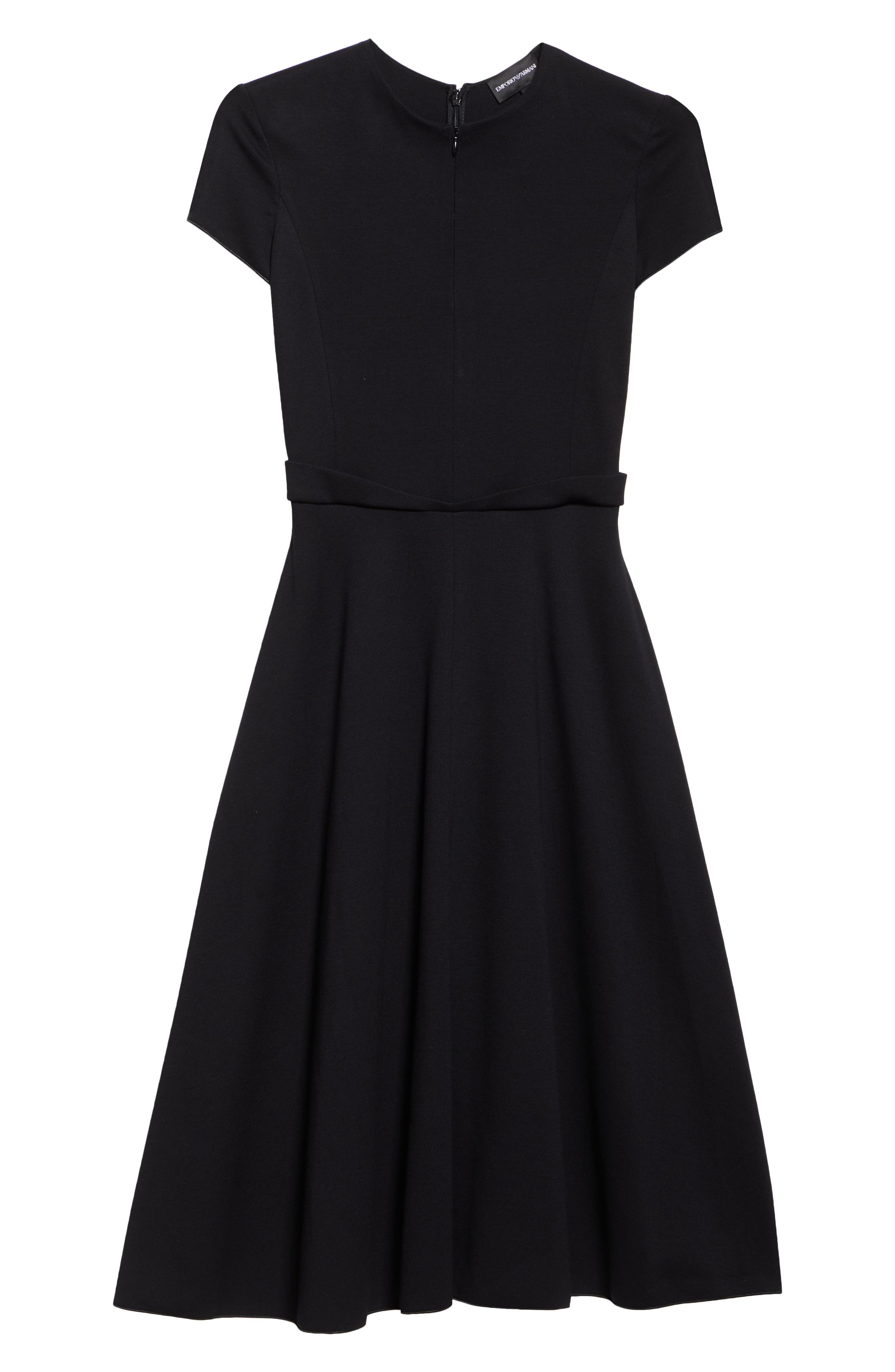 Emporio Armani Pumto Milano Jersey Fit & Flare Cocktail Dress in Black at Nordstrom - 5