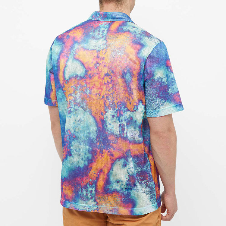 adidas originals Full Print Tie Dye Color Block Printing Embroidered Logo Short Sleeve Shirt Multico - 3