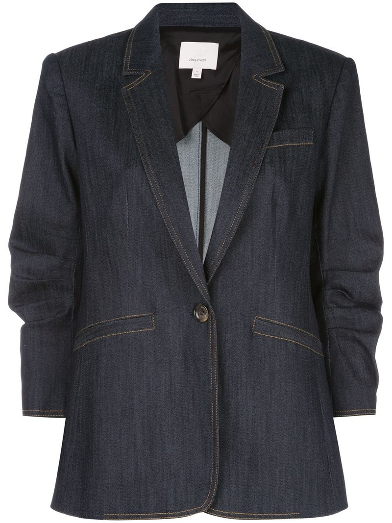 Khloe single breasted denim blazer 1