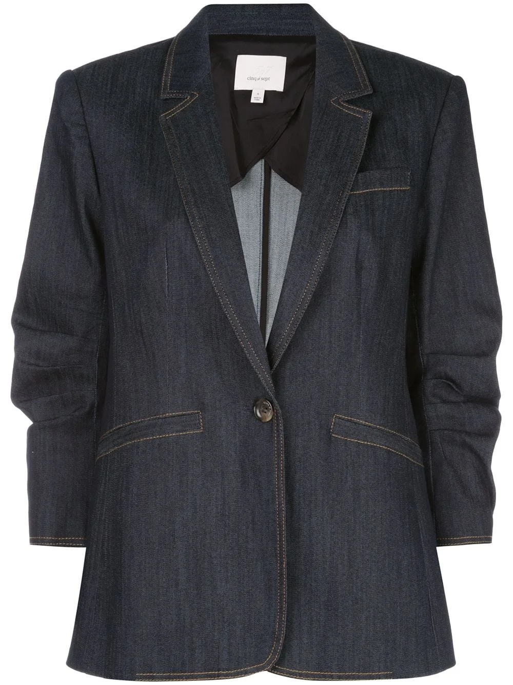 Khloe single breasted denim blazer - 1