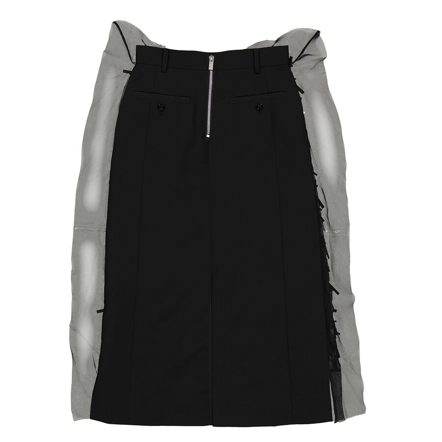 Sacai Ladies Black Spangle Embroidery Sequin Skirt, Brand Size 0 - 6