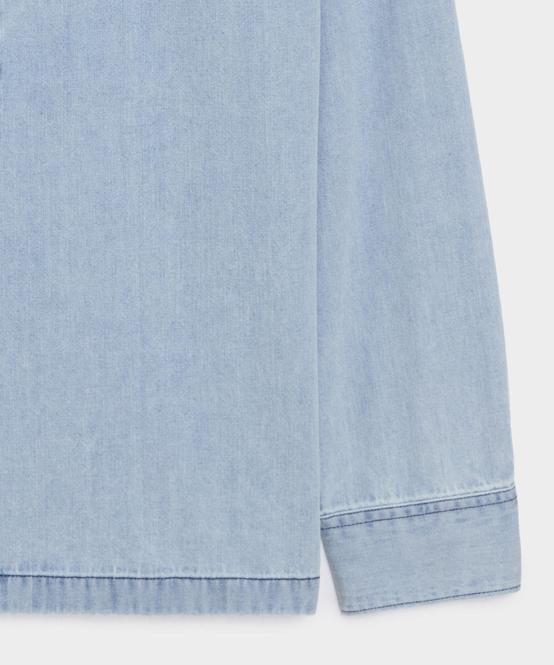 Denim Band Collar Shirt 7