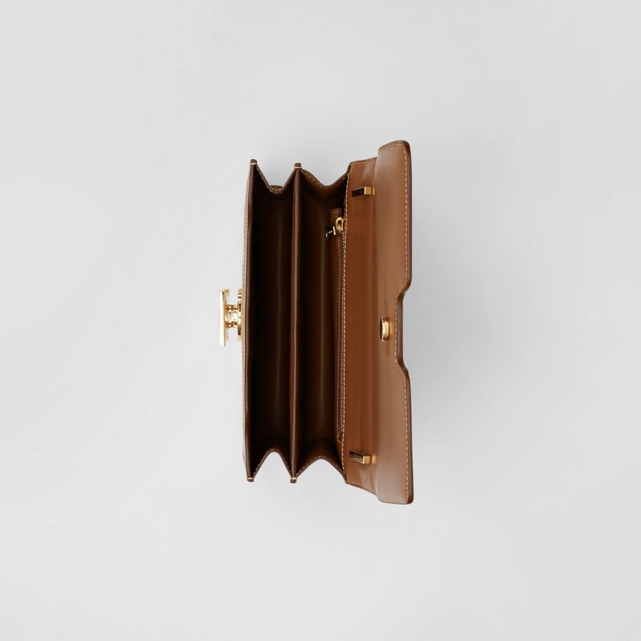 Small Two-tone Canvas and Leather TB Bag - 5