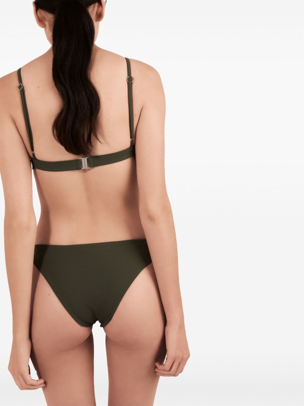 logo-triangle fine-ribbed bikini top - 4