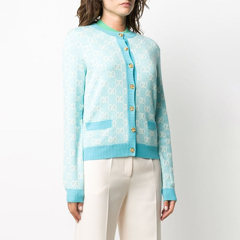 GUCCI GG cotton wool piquet cardigan outlook