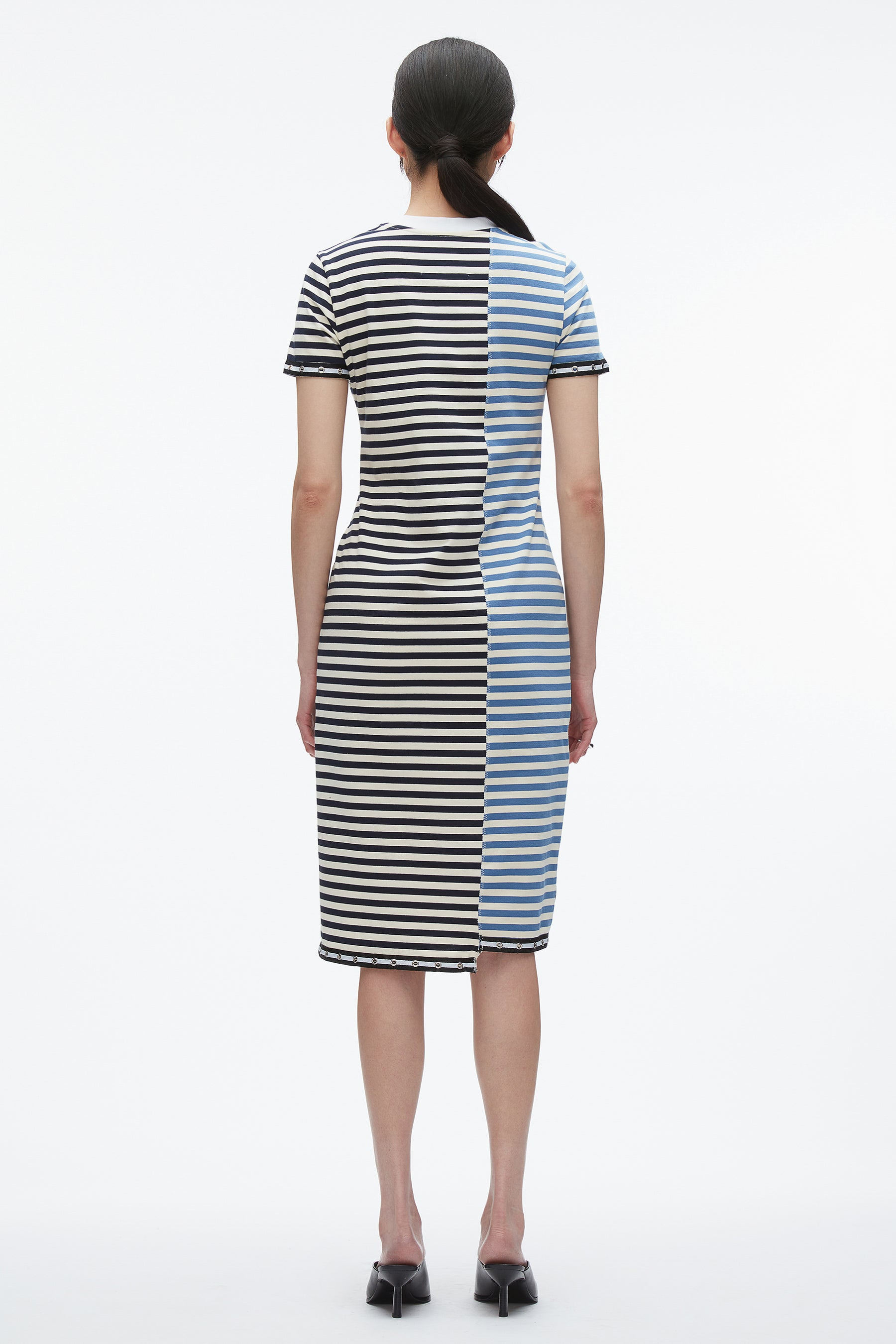 Patchwork Stripe T-shirt Dress - 4